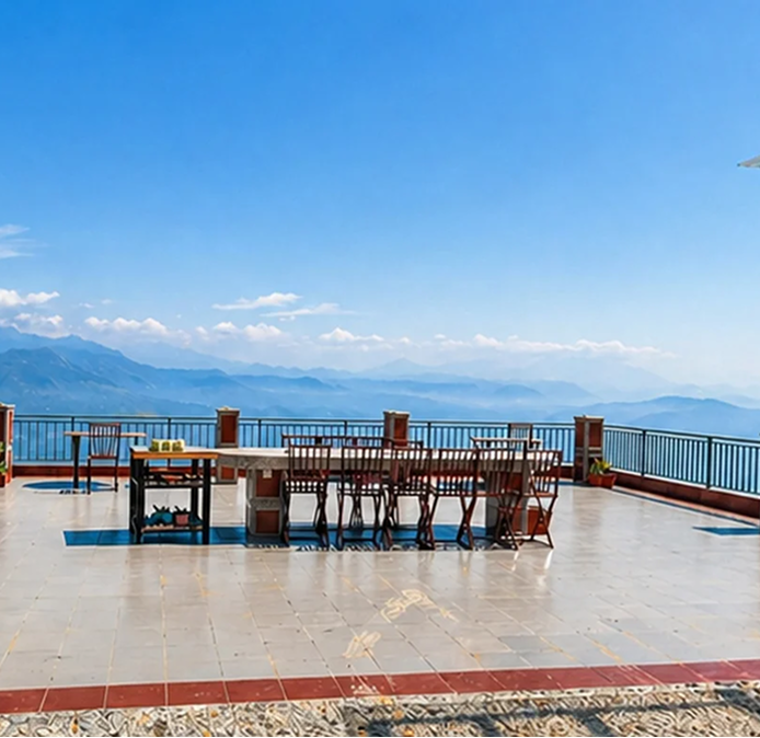 The Sky Terrace with panoramic Himalayan views